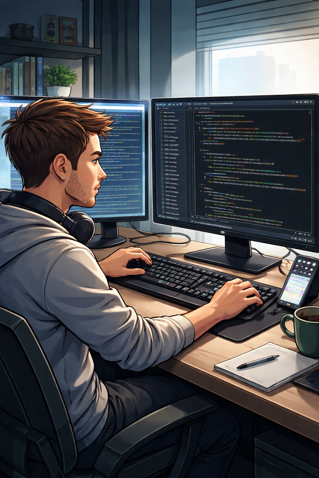 Adam working with code